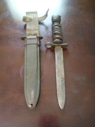 Vintage Us M 4,  Aerial Military Knife With Case
