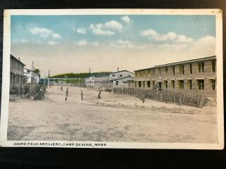 Vintage Postcard 1915 - 1930 303rd Field Artillery Camp Devens Massachusetts