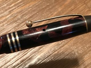 Antique 1916 Parker Duofold Deluxe Brown & Black Pearl Fountain Pen 5