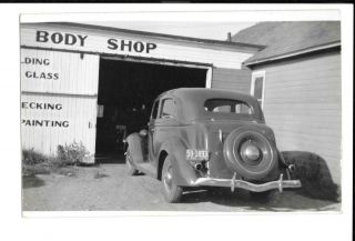 Rppc Postcard 1938 South Dakota Plate Vintage Auto Car Ford Chevy 2 Door Sedan