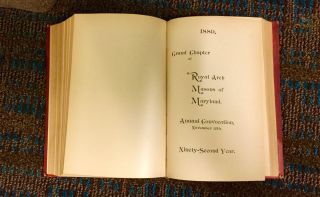 Grand Chapter of Royal Arch Masons Maryland 1886 - 1889 Annual Convocations 5