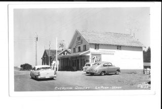 Rppc Postcard Eversman Grocery 76 Gas Station 7up La Push Old Cars Wash Ellis
