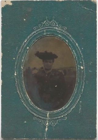 Antique African American Woman Tintype Old Black Americana