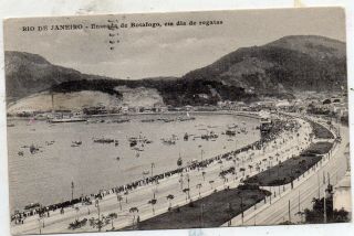 Boats At Botafogo Rio De Janeiro Brazil Postally 1910