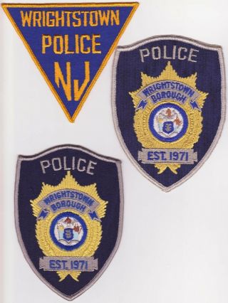 Nj Police Patch - Wrightstown Police Nj - Defunct - 3 Styles