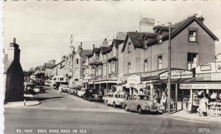 Rhos On Sea - Rhos Road,  Shops,  Cars - Real Photo By Frith