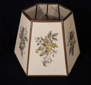 Vintage Early 20th Century 6 Sided Clip On Lamp Shade