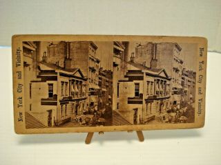 Antique York City Stereoview Card Real Photo