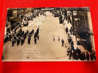 Grand Rapids Wi 1916 F.  O.  E.  Convention Parade Postcard Photo By Leisman,  Merrill