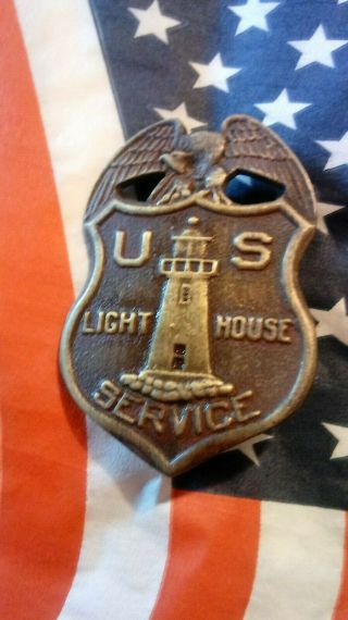 Metal Us Lighthouse Service Badge Light House Keeper