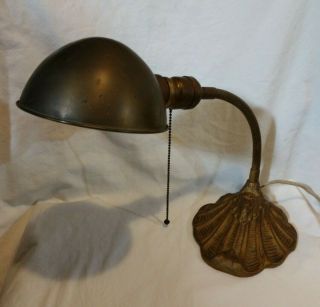 Vintage Art Deco Gooseneck Desk Lamp Cast Iron Industrial Circa 1900 2