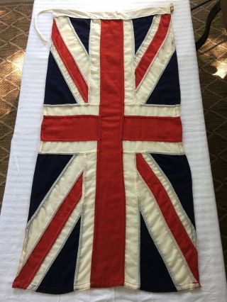 Vtg.  British Union Jack Naval Signal Flag 18” X 37”