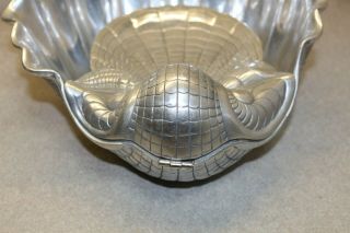 ARTHUR COURT DESIGNS 1981 Sea Shell Clam hinged serving bowl chip and dip dish 4