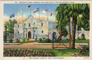 Under Six Flags,  Showing The Alamo,  Built 1718,  San Antonio,  Texas