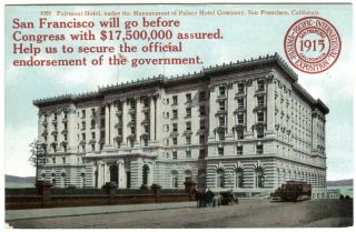 1915 San Francisco Ppie Panama - Pacific Expo " Help Us Secure " Rare Boost Postcard
