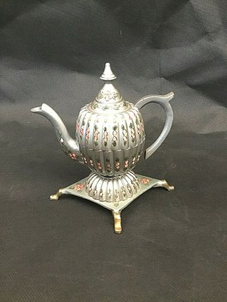 Vintage Fred Zimbalist & Co Teapot Music Box - India (video In Description)