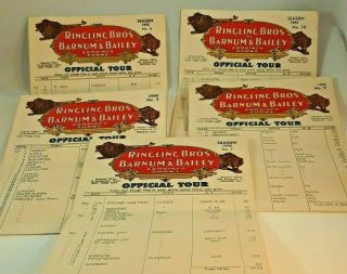 Ringling Bros And Barnum & Bailey Circus Route Cards Vintages 2 1940 1 - 41 2 - 42