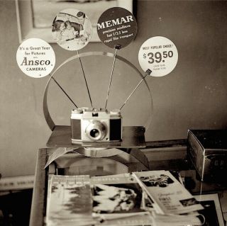 1950s Era Photo Negative Ansco Camera Advertising Display Mid Century Modern Mod