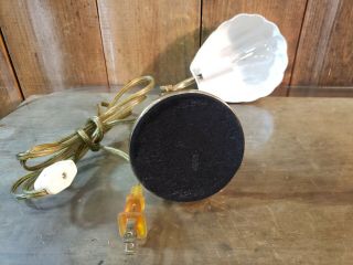 Vintage Brass Art Deco Desk Lamp With Shell Shade Club Style Adjust Height CHIC 8