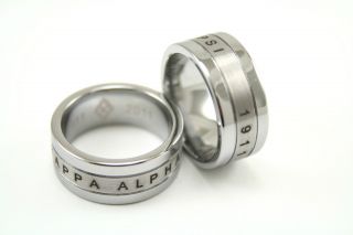 Kappa Alpha Psi Tungsten Ring With 1911 Year Kappas Nupes
