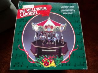 Mr.  Christmas Carousel Musical Millennium orig box 1999 canvas top 4