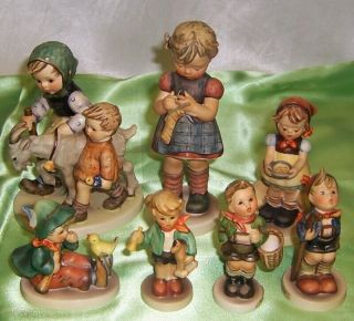 Hummel Germany 7 Figurines A Stitch In Time & Homeward Bound & 5 Others
