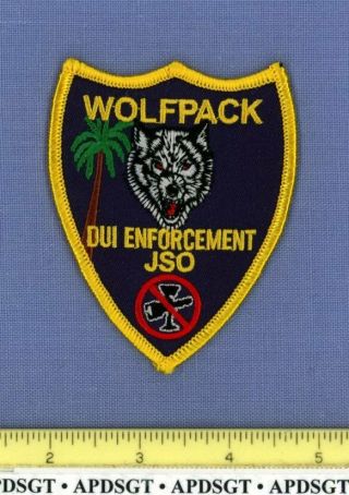 Jacksonville Sheriff Dui Wolfpack Florida Police Hat Patch Alcohol Dwi Bat 3.  5 "