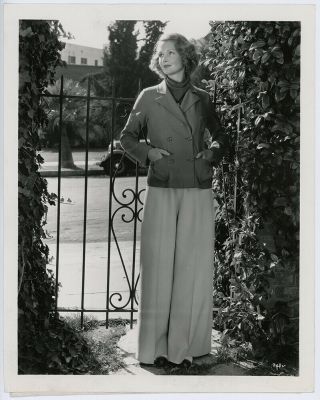 Elizabeth Allan @ Hollywood Home Vintage 1935 Trousers & Coat Fashion Photograph