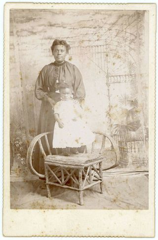 Black Woman Black Child 1880s African American Cabinet Card Photo