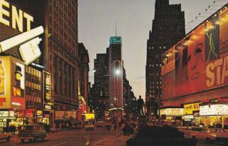 Times Square Nyc York Postcard 1968 Julie Andrews " Star " On Broadway