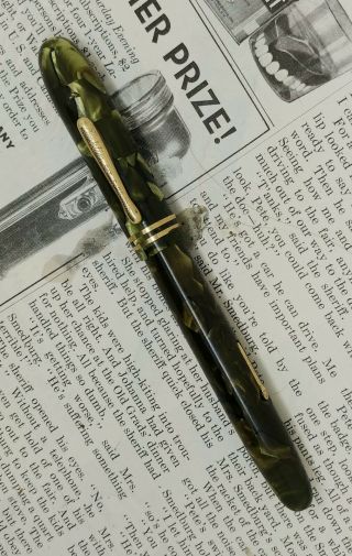 Vintage Conklin Endura Symetrik Fountain Pen - Foliage Green,  Unrestored