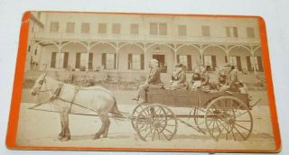 Old Orchard Beach Maine Livery Wagon On Beach Hotel Cabinet Photo
