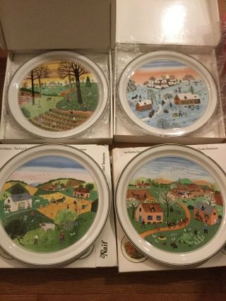 Villeroy & Boch Porcelain 9 " Wall Plates The Four Seasons In Boxes.