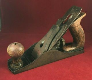 Vintage Dunlap Wood Plane Smooth 9 1/4 " L X 2 1/4 " W Made In Usa Woodworking Tools