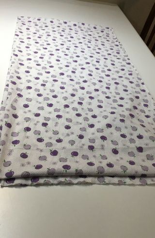 Vintage 1950’s Cotton Print Fabric.  Purple Plums 4.  25 Yards.  Very Cute 5