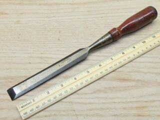 Old Wood Tools Vintage 7/8 " Stanley Defiance Stanley Bevel Edge Socket Chisel