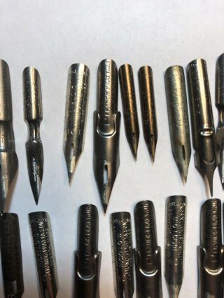 Vintage Blanzy - Poure Francis Pratt JR & Others Calligraphy Flex Dip Pen Nibs - 30 3
