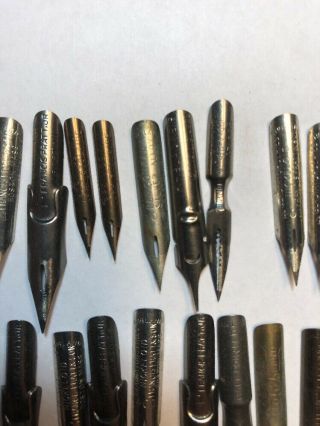 Vintage Blanzy - Poure Francis Pratt JR & Others Calligraphy Flex Dip Pen Nibs - 30 4