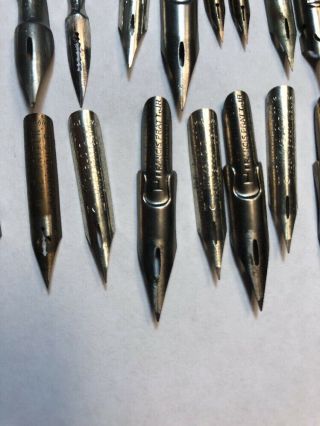 Vintage Blanzy - Poure Francis Pratt JR & Others Calligraphy Flex Dip Pen Nibs - 30 8