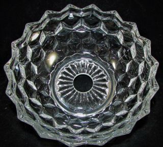 Antique Glass Chandelier Center Bowl Bobeche Replacement Body Dish Diamond Cube
