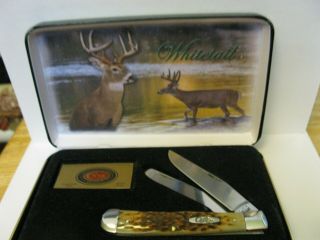 Case Xx Usa Whitetail Trapper Knife 6254 Ss Jigged Bone Handles &box Made In Usa