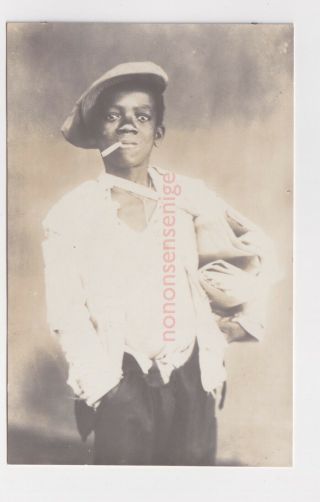 Brazil Bahia Young Black Newspaper ? Boy Smoking Gonzalves Real Photo Pc - 50