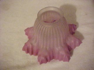 Victorian Pink Edge Art Glass Electric Lamp Shade 2 - 1/4” Fitter