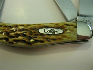 Case XX Tony Bose SOWBELLY Knife TB6338SS AMBER Jigged Bone Handles Made In USA 2