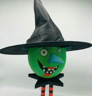 Discontinued Department 56 Halloween Witch Lamp Mole Green 6