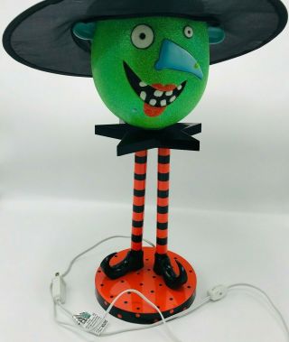 Discontinued Department 56 Halloween Witch Lamp Mole Green 7