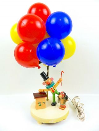Vintage Dolly Toy Clown Balloon Vendor Nursery Lamp Night Light 70 