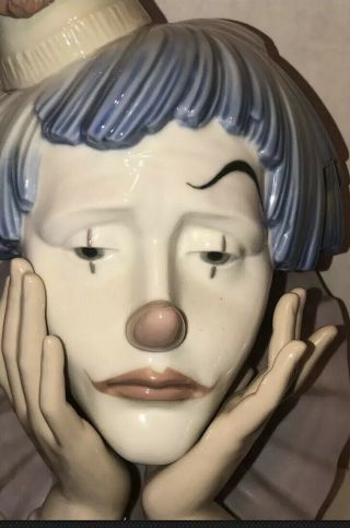 Lladro Figurine 5129 Clown Jester Huge Bust