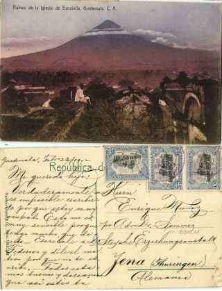 Guatemala,  C.  A. ,  Ruinas De La Iglesia De Escuintla (1912) Postcard