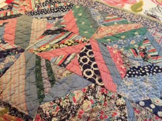 Vtg Ant Old 1930 - 40s Crazy Quilt Cutter Piece Crafts Upcycling 31 X 21